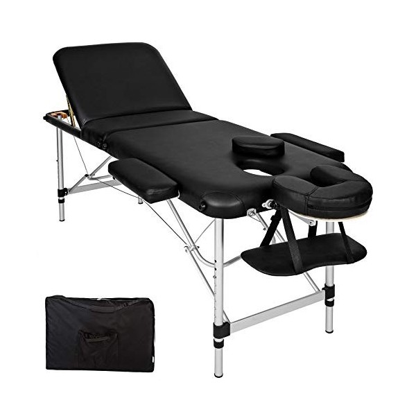 TecTake Table de Massage Pliante Aluminium Cosmetique Lit de Massage Portable + Housse de Transport - diverses Couleurs au Ch