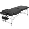 Yaheetech Table de Massage Pliante 2 Section 70 x 213 cm Lit de Massage Professionnelle Portable Aluminium Housse de Transpor