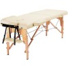 Abician Table de Massage Pliante en Bois et Similicuir Lit de Massage de 2 Sections Réglable en Hauteur avec Housse de Transp