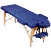 Abician Table de Massage Pliante en Bois et Similicuir Lit de Massage de 2 Sections Réglable en Hauteur avec Housse de Transp