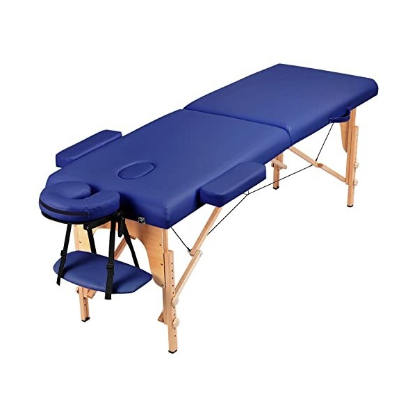 Yaheetech Table de Massage Pliante Lit de Massage Professionnel en 2 Sections en Bois Massif Table Canapé Cosmetique Thérapie