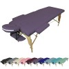 Vivezen - Table de Massage Pliante 2 Zones en Bois avec Panneau Reiki + Accessoires et Housse de Transport - Plusieurs Colori