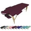 Vivezen - Table de Massage Pliante 2 Zones en Bois avec Panneau Reiki + Accessoires et Housse de Transport - Plusieurs Colori