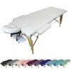 Vivezen - Table de Massage Pliante 2 Zones en Bois avec Panneau Reiki + Accessoires et Housse de Transport - Plusieurs Colori