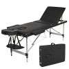 Meerveil Table de Massage Pliante, Lit Cosmétique Pliante Aluminium Professionnel, Lit de Massage Portable, avec Housse de Tr