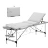 Meerveil Table de Massage Pliante, Lit Cosmétique Pliante Aluminium Professionnel, Lit de Massage Portable, avec Housse de Tr