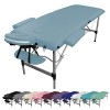 Vivezen - Table de Massage Pliante 2 Zones en Aluminium + Accessoires et Housse de Transport - Plusieurs Coloris