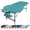 Vivezen - Table de Massage Pliante 2 Zones en Aluminium + Accessoires et Housse de Transport - Plusieurs Coloris