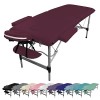 Vivezen - Table de Massage Pliante 2 Zones en Aluminium + Accessoires et Housse de Transport - Plusieurs Coloris