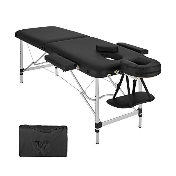 TecTake Table de Massage Pliante Aluminium Cosmetique Lit de Massage Portable + Housse de Transport - diverses couleurs au ch