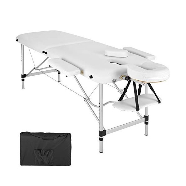 TecTake Table de Massage Pliante Aluminium Cosmetique Lit de Massage Portable + Housse de Transport - diverses couleurs au ch