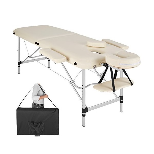 TecTake Table de Massage Pliante Aluminium Cosmetique Lit de Massage Portable + Housse de Transport - diverses couleurs au ch