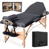 Vesgantti Table de Massage Pliante Bois 3 Sections Lit de Massage Professionnel lit Cosmétique Esthetique Hauteur Réglable 21