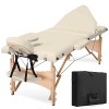 Vesgantti Table de Massage Pliante Bois 3 Sections Lit de Massage Professionnel lit Cosmétique Esthetique Hauteur Réglable 21