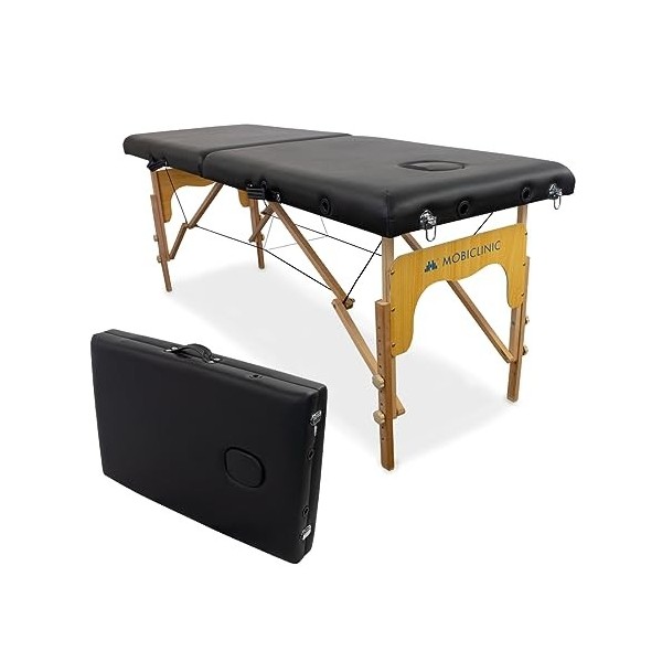 Mobiclinic, Table de massage pliante, Portable, CM-O1 Basic, 180x60 cm, Bois et similicuir, 2 zonas, Marque européenne, Haute