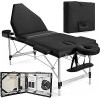 Vesgantti Table de Massage Pliante Portable Aluminium 3 Zones Lit Esthetique Professionnel Pliable Hauteur Réglable avec Hous