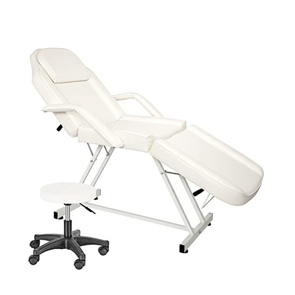 Table de Massage Pliante Professionnelle avec Tabouret à roulettes Legere Aluminium Housse Table Massage Lit Cosmétique Massa