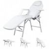 LIFEZEAL Table de Massage Pliante, Lit Cosmétique Pliant Professionnel, Hauteur Réglable, Lit de Massage Portable Beauté Come