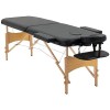 HOMCOM Lit/Table de Massage cosmetique Pliable en Bois 2 Zones Crème 