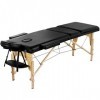 Abician Table de Massage Pliante Réglable en 8 Hauteurs Table de Massage Portable 3 Sections Pieds en Bois Massif Dossier Têt