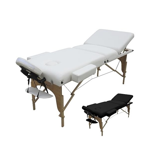 Vivezen - Table de Massage 15 cm Pliante 3 Zones en Bois avec Panneau Reiki + Accessoires et Housse de Transport - Plusieurs 