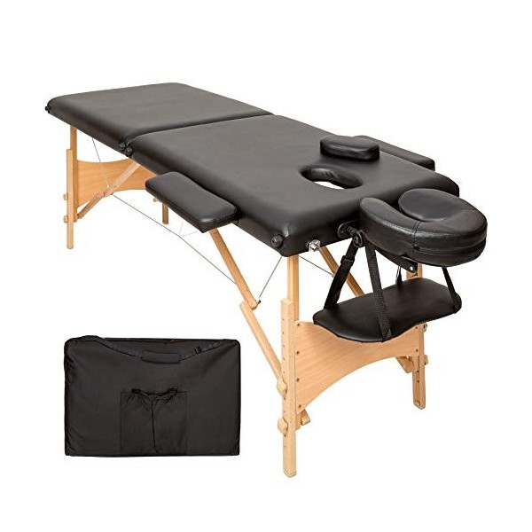 TecTake Table de Massage 2 Zones Pliante cosmetique lit de Massage Portable + Housse de Transport - diverses Couleurs au Choi