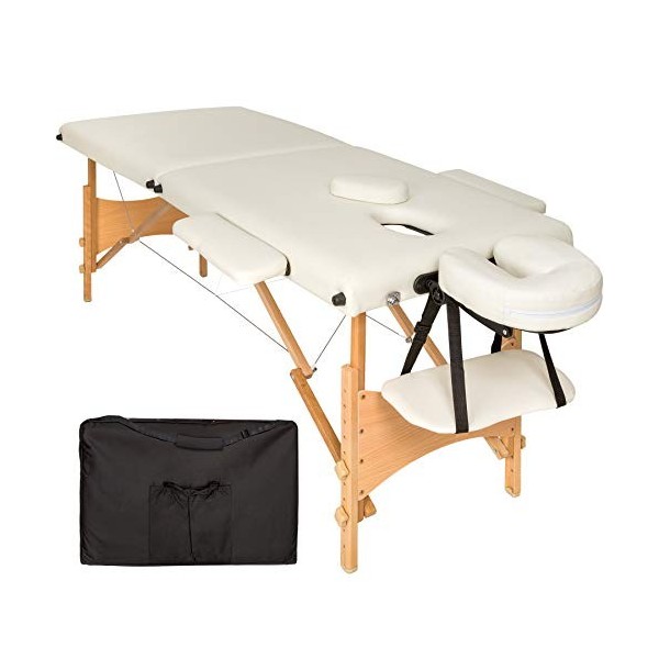 TecTake Table de Massage 2 Zones Pliante cosmetique lit de Massage Portable + Housse de Transport - diverses Couleurs au Choi