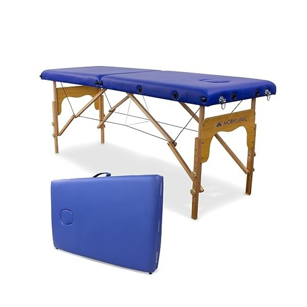 Mobiclinic, Table de Massage Pliante, Portable, CM-O1 Basic, 180x60 cm, Bois et Similicuir, 2 zonas, Marque européenne, Haute