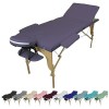 Vivezen - Table de massage pliante 3 zones en bois avec panneau reiki + accessoires et housse de transport - Plusieurs colori