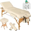 TecTake Table de Massage cosmetique lit épaisseur de Coussin 10cm + Accessoires - diverses Couleurs au Choix - Beige 