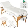 TecTake Table de Massage cosmetique lit épaisseur de Coussin 10cm + Accessoires - diverses Couleurs au Choix - Beige 