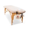 MASSUNDA Comfort Deluxe - Table de Massage Pliante et réglable en Hauteur, Table de Massage Pliable en Bois Massif, Repose-Br