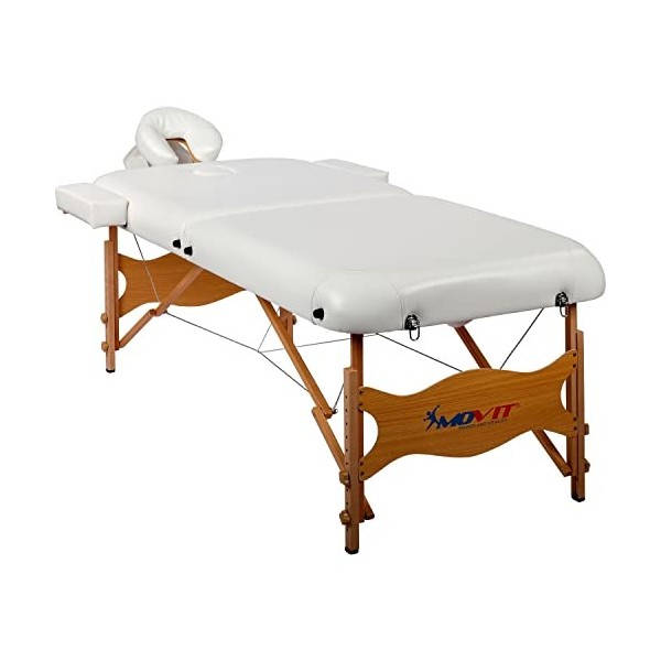 MOVIT Deluxe Table de Massage avec Sac, XXL Largeur 80 cm, 8 cm de Rembourrage, châssis en Bois Massif, Choix de Couleurs, te