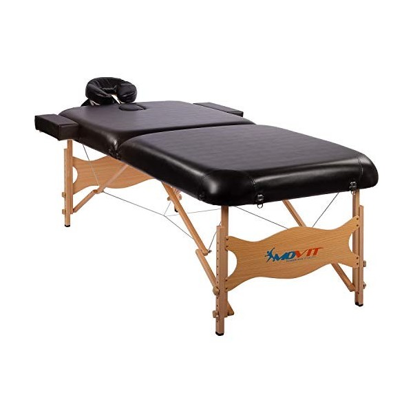 MOVIT Deluxe Table de Massage avec Sac, XXL Largeur 80 cm, 8 cm de Rembourrage, châssis en Bois Massif, Choix de Couleurs, te