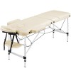 Abician Table de Massage Pliante en 3 Sections Lit Cosmétique en Similicuir avec Cadre en Alliage d’Aluminium Réglable à 8 Ha