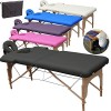 BELTOM Table de Massage 2 Zones Portables Cosmetique lit esthetique avec Panneau Reiki + Sac - Noir