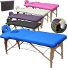 BELTOM Table de Massage 2 Zones Portables Cosmetique lit esthetique avec Panneau Reiki + Sac - Noir