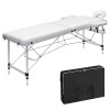 VORSCH Table de Massag Pliante, Table Esthétique Professionnelle à 2 Sections, Lit de Massage Portable Aluminium, avec Accoud