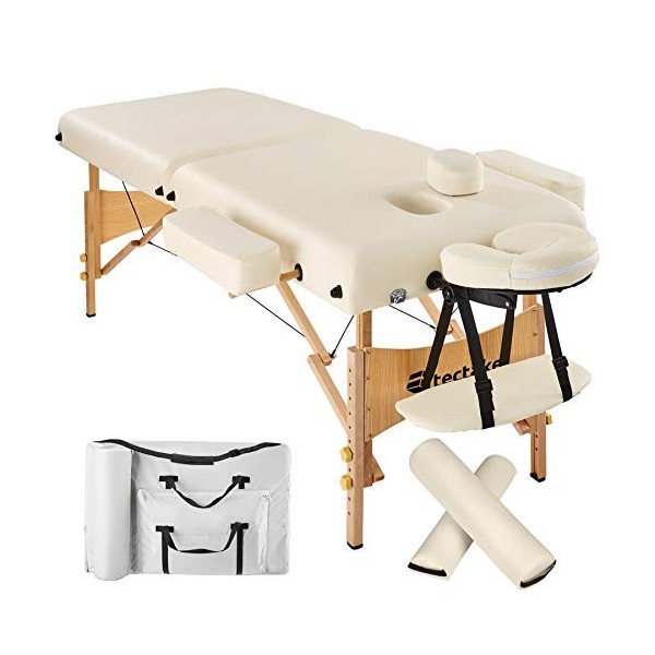 TecTake Table Lit de Massage Pliante Portable épaisseur de Coussin 7,5cm + Rouleau + Demi-Rouleau - diverses Couleurs au Choi