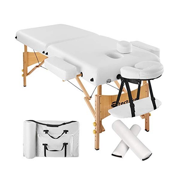 TecTake Table Lit de Massage Pliante Portable épaisseur de Coussin 7,5cm + Rouleau + Demi-Rouleau - diverses Couleurs au Choi