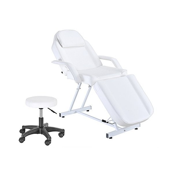 Anaelle Pandamoto Table du Massage Réglable Lit du Massage Pliante en Cuir PU avec Tabouret pour Salon Professionnel et Maiso