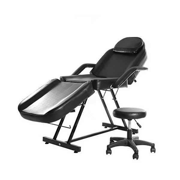 Anaelle Pandamoto Table du Massage Réglable Lit du Massage Pliante en Cuir PU avec Tabouret pour Salon Professionnel et Maiso