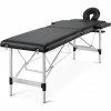 Table de Massage Table de Massage Mobile lit de Massage Portable 2 Zones Pieds en Bois réglables en Hauteur 213 × 60 x 83 cm 