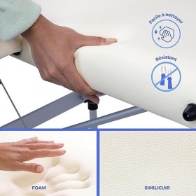 Mobiclinic, Table de Massage Pliante Aluminium, Portable, Réglable en Hauteur, Appui-tête, 186x60cm, CA-01 Light, Sac de Tran