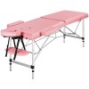 Abician Table de Massage Pliante 2 Sections en Alliage daluminium Réglable à 8 Hauteurs avec Têtière Accoudoirs Hamac Housse