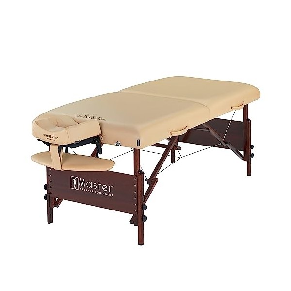 Master Massage Table de massage portable Del Ray Pro 76,2 cm, couleur sable, luxueuse avec coussin en mousse de 7,6 cm dépai