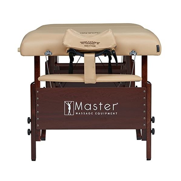 Master Massage Table de massage portable Del Ray Pro 76,2 cm, couleur sable, luxueuse avec coussin en mousse de 7,6 cm dépai