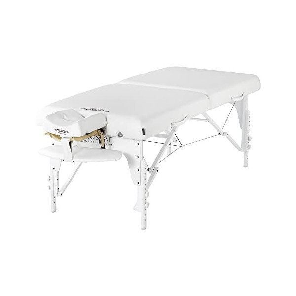 Master Massage - Montclair Therma Top - Table de massage portable avec mousse à mémoire de forme - 78,7 cm - Blanc neige
