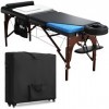 Luxton Table de massage en mousse à mémoire de forme de qualité supérieure – Étui de voyage roulant, draps lavables, plus épa