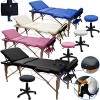 BELTOM Table DE Massage 3 Zones Reiki + Tabouret MANUCURE LIT ESTHETIQUE Pliante + Sac - Rose